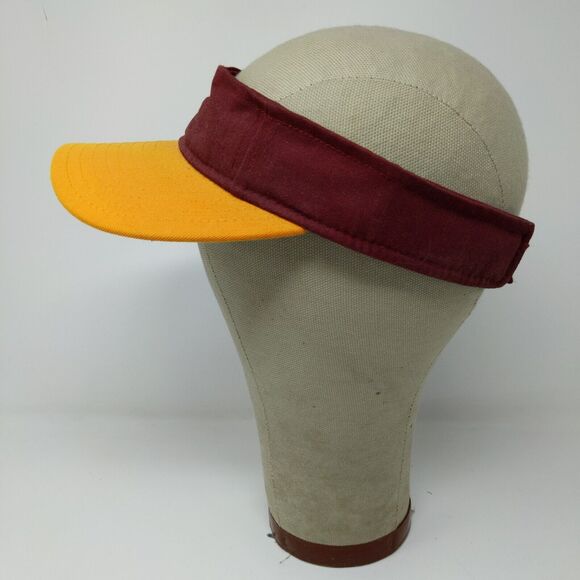 DeLong Strapback Sun Visor Hat Red & Yellow Embroidered Logo MC - Picture 5 of 10